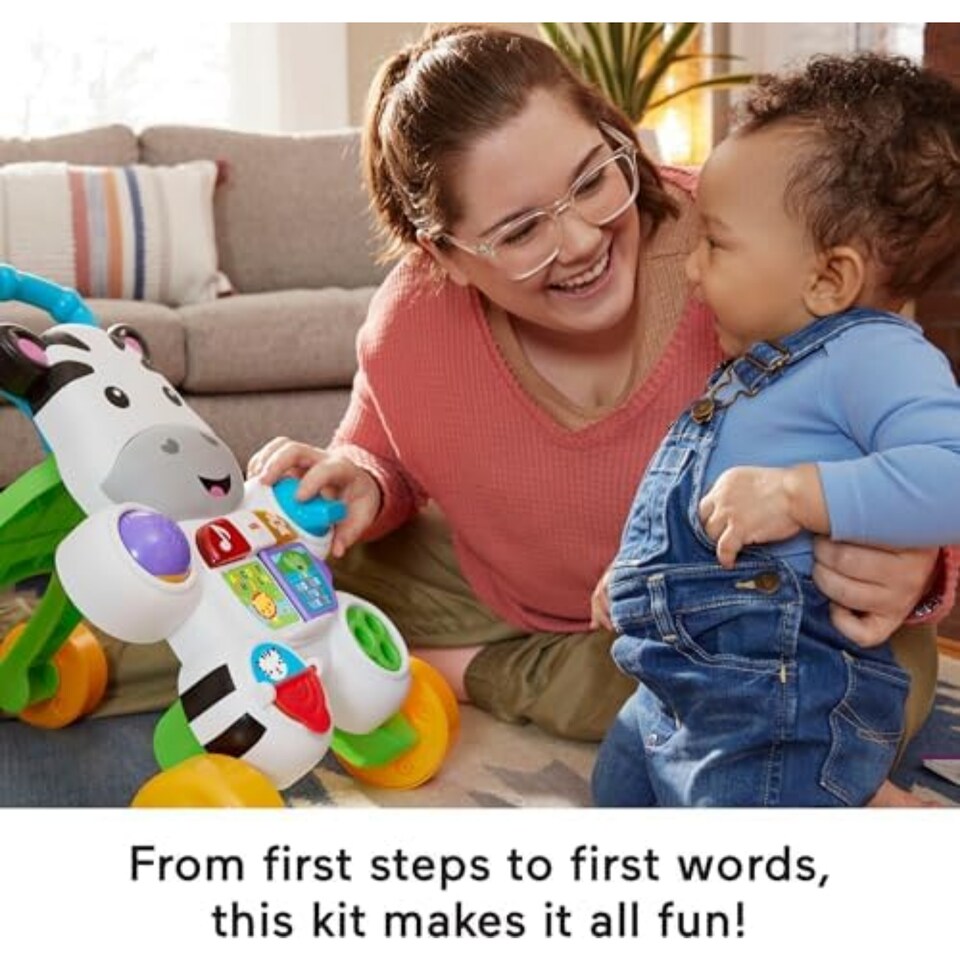 image 1 of Fisher Price Baby And Toddler Play Kit Lets Walk And Talk Set