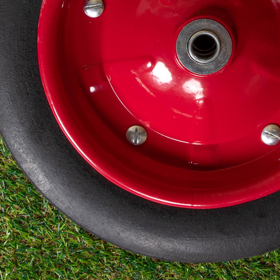 image 1 of Replacement 13" x 3" Puncture Proof / Solid Wheelbarrow Wheel With Axle