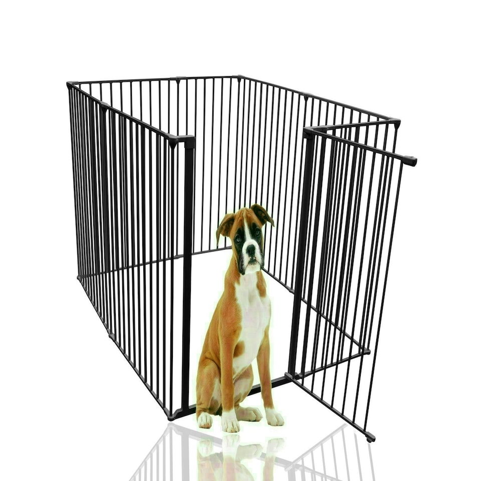 image 1 of Bettacare Extra Tall Pet Pen, 118cm x 144cm, Black, 105cm High, Dog Pen for Pets, Dogs and Puppies, Easy Installation Black