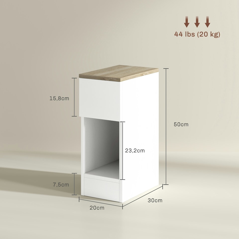 image 1 of HOMCOM Bedside Tables Set of 2, Nightstands for Bedroom, Living Room, White