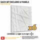 image 2 of NOVECRAFTO Geometric 3D Wall Panels – 6 Sheets Covering 1.5 sqm (16.15 sqft) – Decorative PVC Panels 50x50cm – Modern Geometric Line Design | Grey