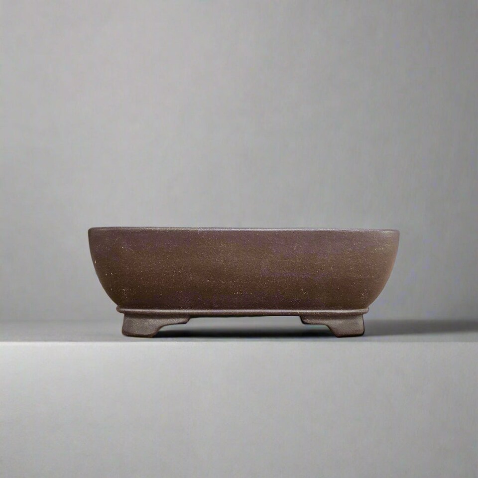 Yorkshire Bonsai 21cm Premium Unglazed Bonsai Pot Rectangle 21cm x 17cm x 7cm Brown
