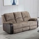 image 8 of Postana 3 Seater Electric High Back Jumbo Cord Fabric Recliner Sofa (Brown)