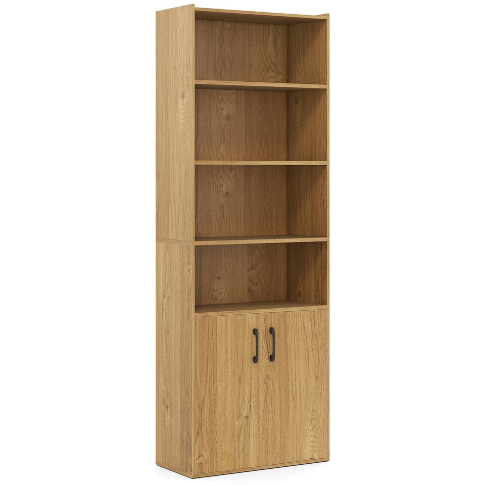 image 1 of COSTWAY 178 CM Bookcase 6-tier Modern Style Storage Natural Yellow