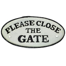 Please Close the Gate Cast Iron Sign Plaque Wall Fence Gate Post Garden Home