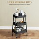 image 4 of HOMCOM 3-Tier Rolling Utility Cart Kitchen Storage Trolley on Wheels Black