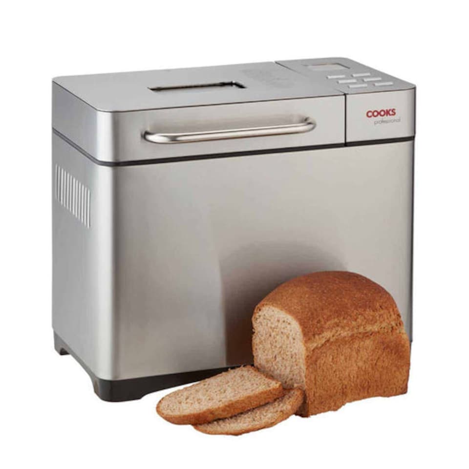 image 1 of Cooks Professional Digital Bread Maker Machine with Fruit & Seed Dispenser, 19 Programmes, Delay & Keep Warm Function - Silver