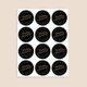 image 3 of Christmas Happy Holidays Black Round Stickers 60mm - Sheet of 12
