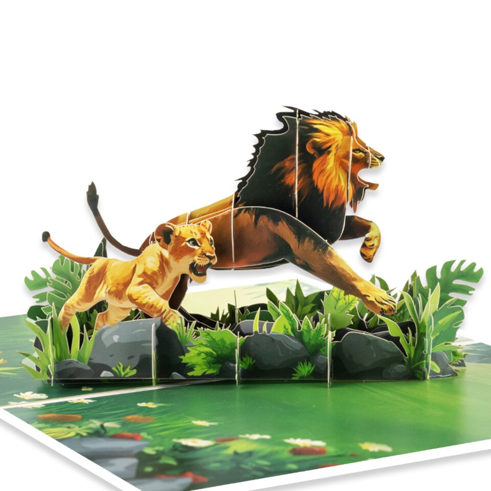image 1 of Lion Legacy 3D Father & Son 3D Pop Up Father's Day Card