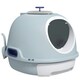 image 1 of PawHut Futuristic Capsule-Shaped Cat Litter Box w/ 2 Doors Scoop Drawer Blue
