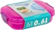 image 2 of Plastic Lunch Box Food Storage Air Tight Rubber Seal Container with Clip Lock 600ml | Pink | 1 Pink & Purple | 600 ml | 1