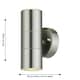 image 5 of First Choice Lighting Set of 2 Blaze Stainless Steel Outdoor Up Down Wall Lights Silver | Clear