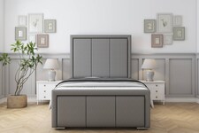 Sloomy Lancaster Pewter Dumfries Bed Frame With 50" Upholstered Headboard 3' Single