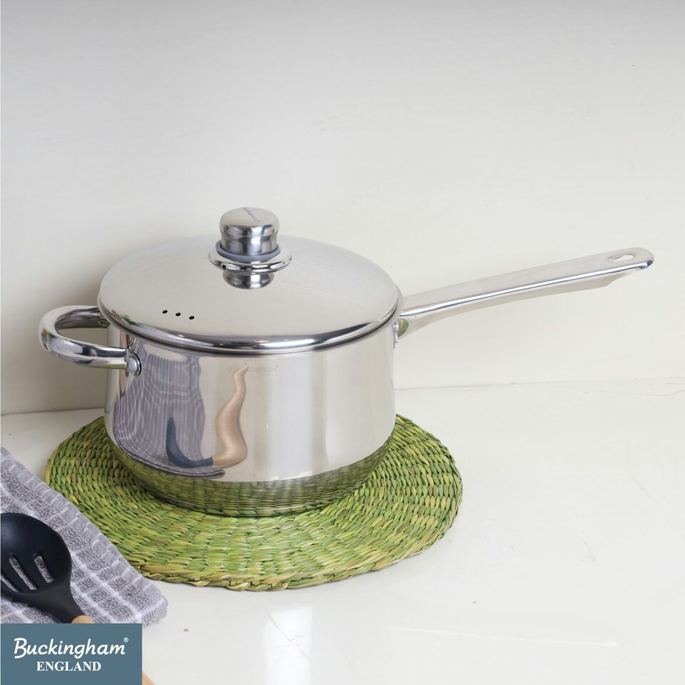 image 1 of Buckingham Deep Saucepan Stainless Steel 20 cm / 3.8 Litre Silver