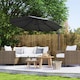 image 2 of Outsunny 3 x 3(m) Cantilever Parasol Garden Umbrella with Base Light Grey Black | Black