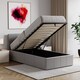 image 2 of Vida Designs Lisbon 3ft Single Ottoman Bed Storage Faux Leather, Grey, 90 x 190cm