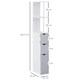 image 3 of HOMCOM Tall Bathroom Storage Cabinet with Shelf and Drawers, White, Grey