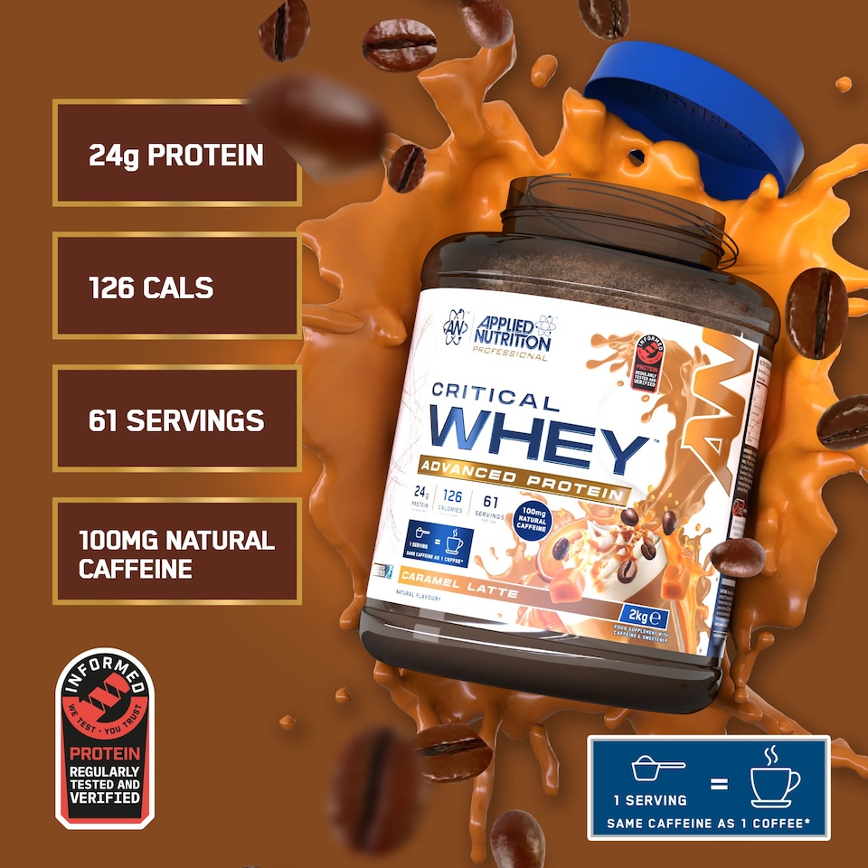 image 1 of Applied Nutrition Critical Whey Advanced Protein Powder - Caramel Latte - 61 Servings