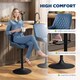 image 7 of HOMCOM Breakfast Bar Stools Set of 2 with 51x40cm Wide Seat, Height Adjustable Kitchen Counter Chairs, Retro Swivel Upholstered Barstools with Back, Footrest and Steel Base, Dark Blue | Blue | Blue