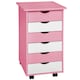 image 1 of Chest of Drawers - with 6 drawers, made of wood, with 4 wheels, 36 x 40 x 65 cm Pink