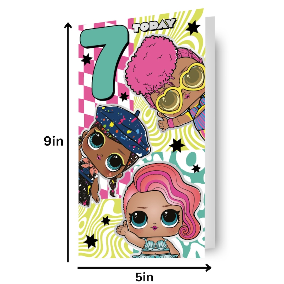 image 1 of LOL Surprise Age 7 Birthday Card