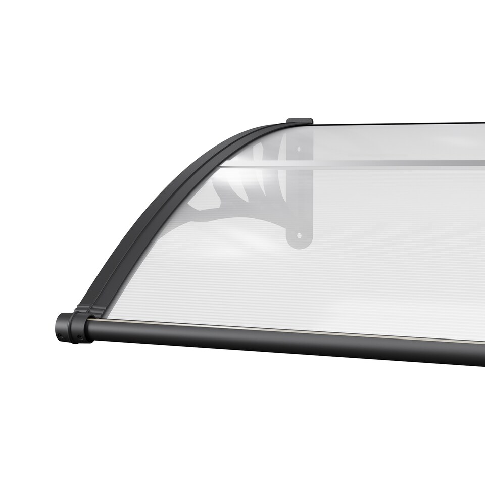 image 1 of Living and Home Awning Canopy for Window and Door with Drainage - 300cm W x 100cm D Clear