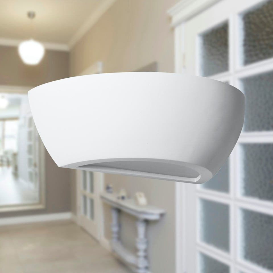image 1 of First Choice Lighting Set of 2 Mazzaro White E14 Plaster Wall Lights White