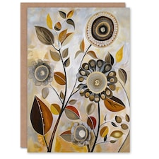 Autumn Folk Abstract Wildflowers Woman Her Birthday Card