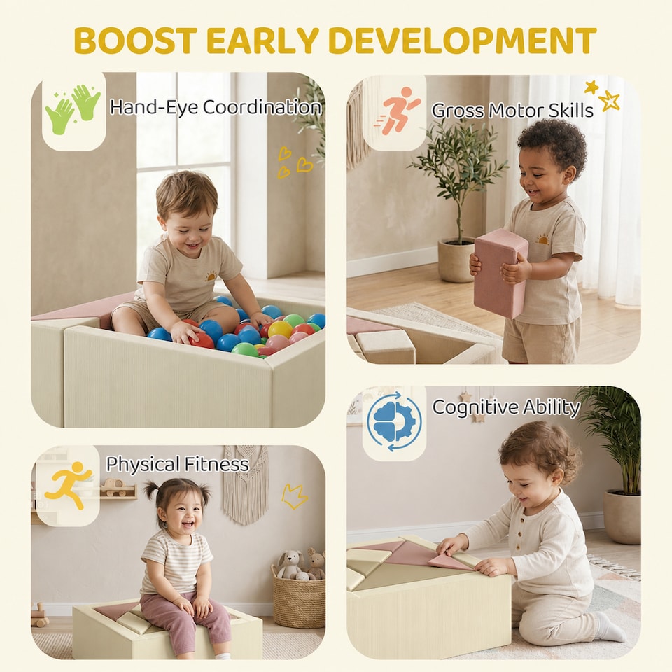image 1 of AIYAPLAY 9 Pieces Soft Play Sets with Tangram Play, Removable Cover