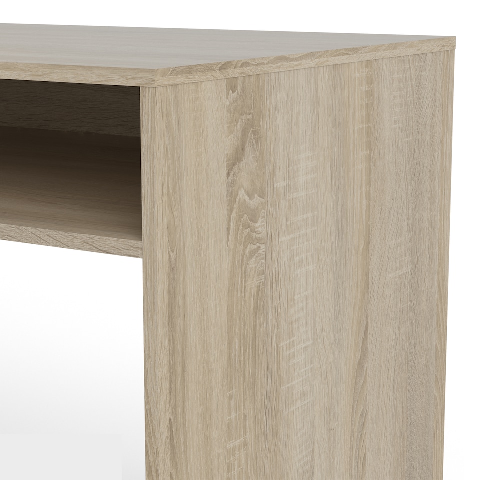 image 1 of Function Plus Desk Multi Functional Desk with Drawer and 1 Door in White and Oak