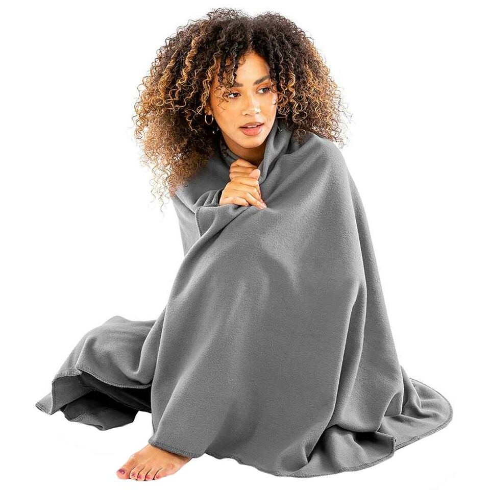 image 1 of Result Genuine Recycled Polarthermic Fleece Blanket - Grey - One Size