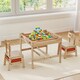 image 4 of COSTWAY 4 in 1 Kids Activity Table and Chairs Set Orange