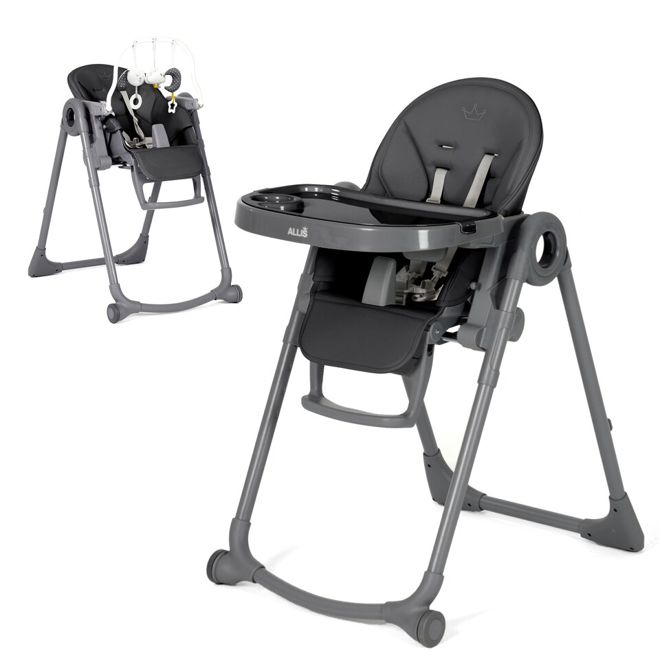 image 1 of Allis Baby Lola 2-in-1 Highchair Feeding Chair - Black | Black | One Size | 1