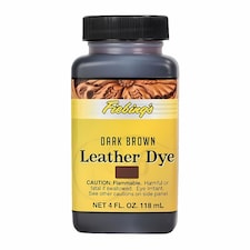 Fiebing's Leather Dye - Professional Alcohol-Based Colour Dyes 4oz | Brown | Dark Brown