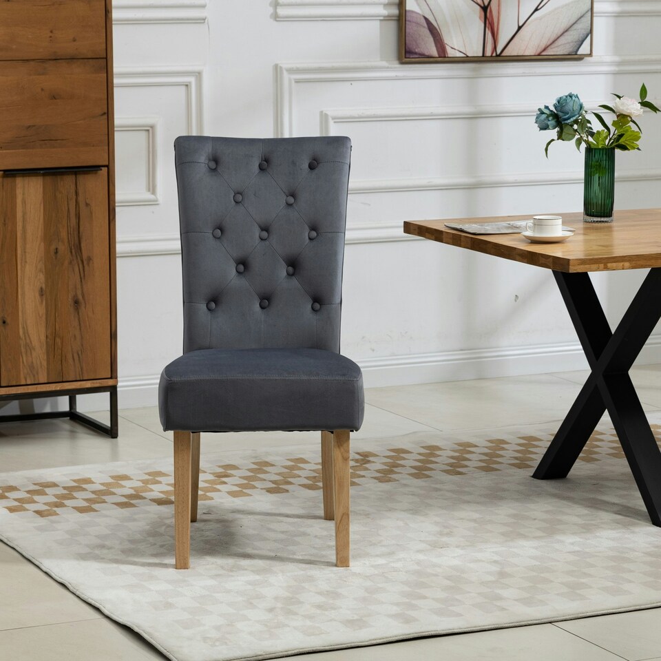 image 1 of Pienza Velvet Dining Chairs - Set of 2