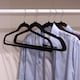 image 5 of Harbour Housewares Non-Slip Velvet Hangers - 45cm - Black - Pack of 25