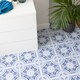 image 1 of Floor Pops Ezra Blue 30.48 x 30.48cm Self-adhesive Vinyl Floor Tiles Pack 10 | 0.93sqm