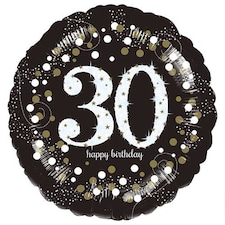 Sparkling Celebration 30th Birthday Round Foil Helium Balloon 46cm / 18 in