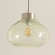 image 2 of ValueLights Corinne Twill Spiral Green Glass Brushed Chrome Capped Ceiling Pendant Light Silver