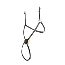 Collegiate Leather Mono Crown Grackle Noseband - Brown - Warmblood