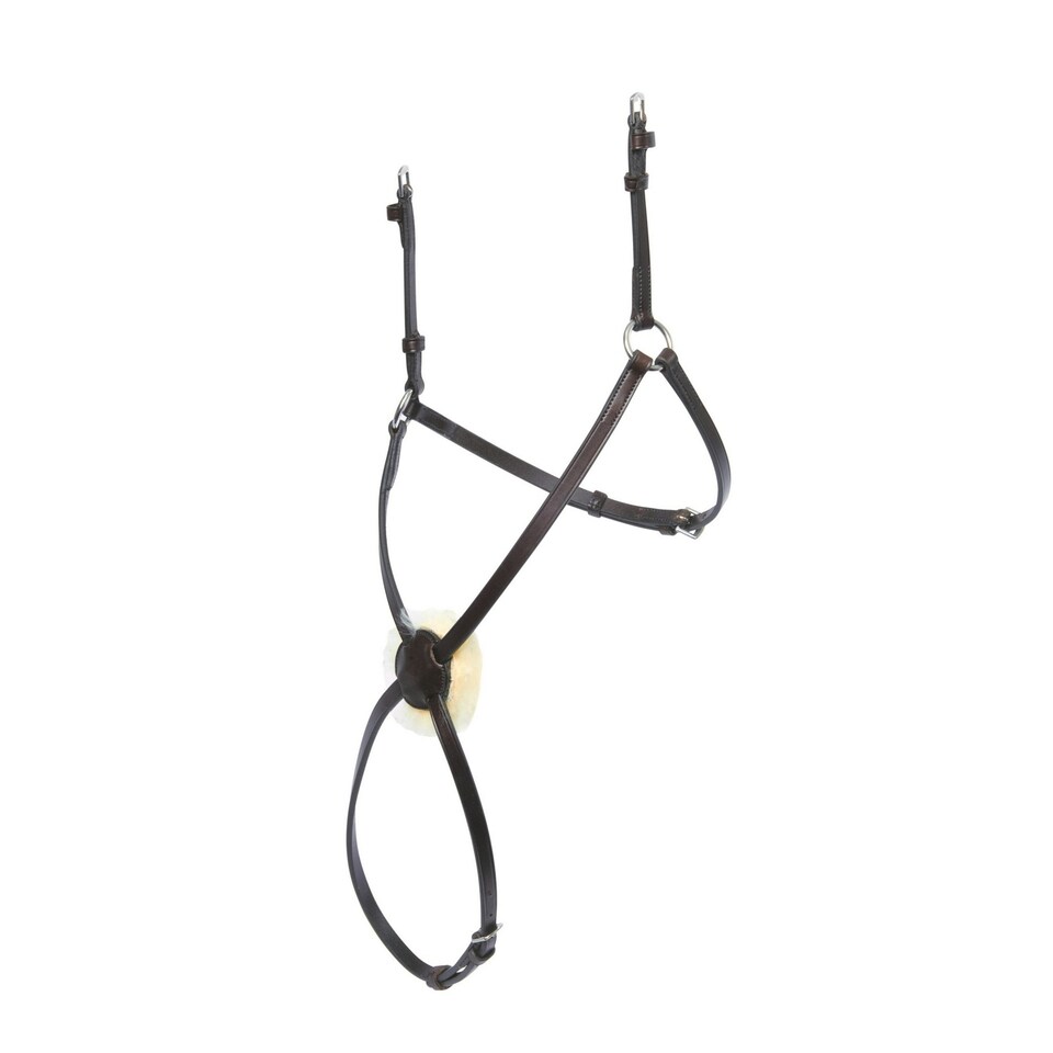Collegiate Leather Mono Crown Grackle Noseband - Brown - Warmblood
