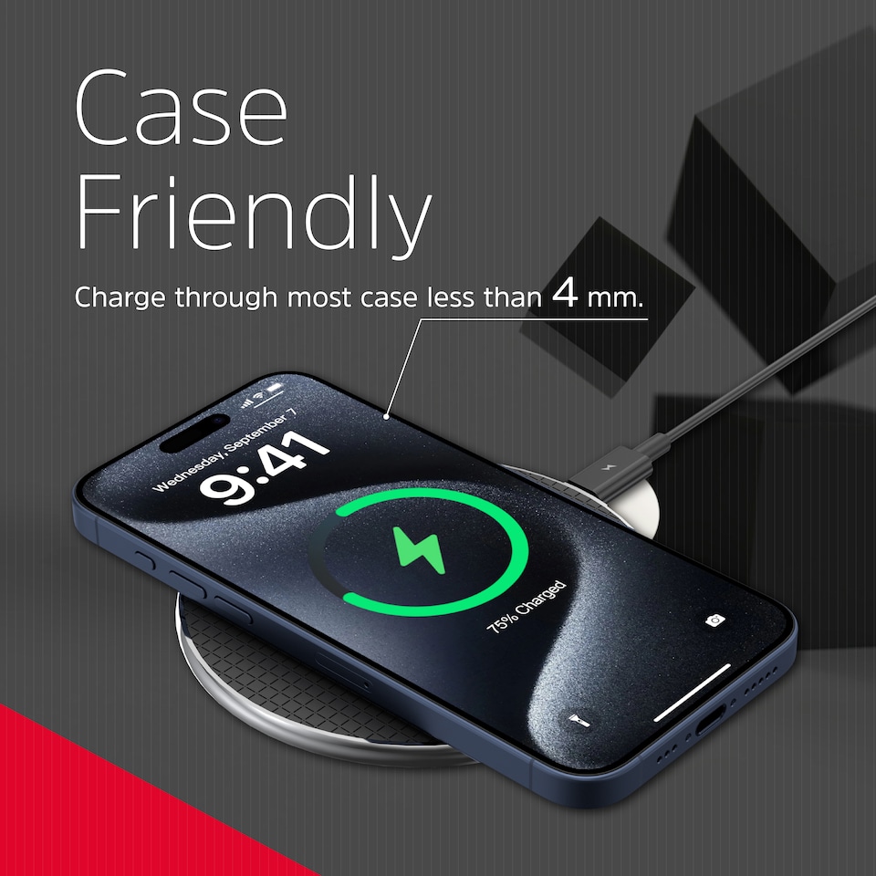 image 1 of Energizer 15W QI Wireless Pad Black