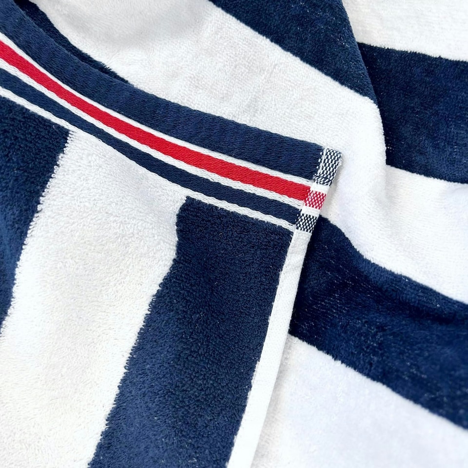 image 1 of Nautical Striped Beach Towel 70 x 140cm - 100% Cotton Blue | Navy Stripe | One size