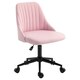 image 6 of Vinsetto Velvet Office Chair with Adjustable Height and Wheels, Pink