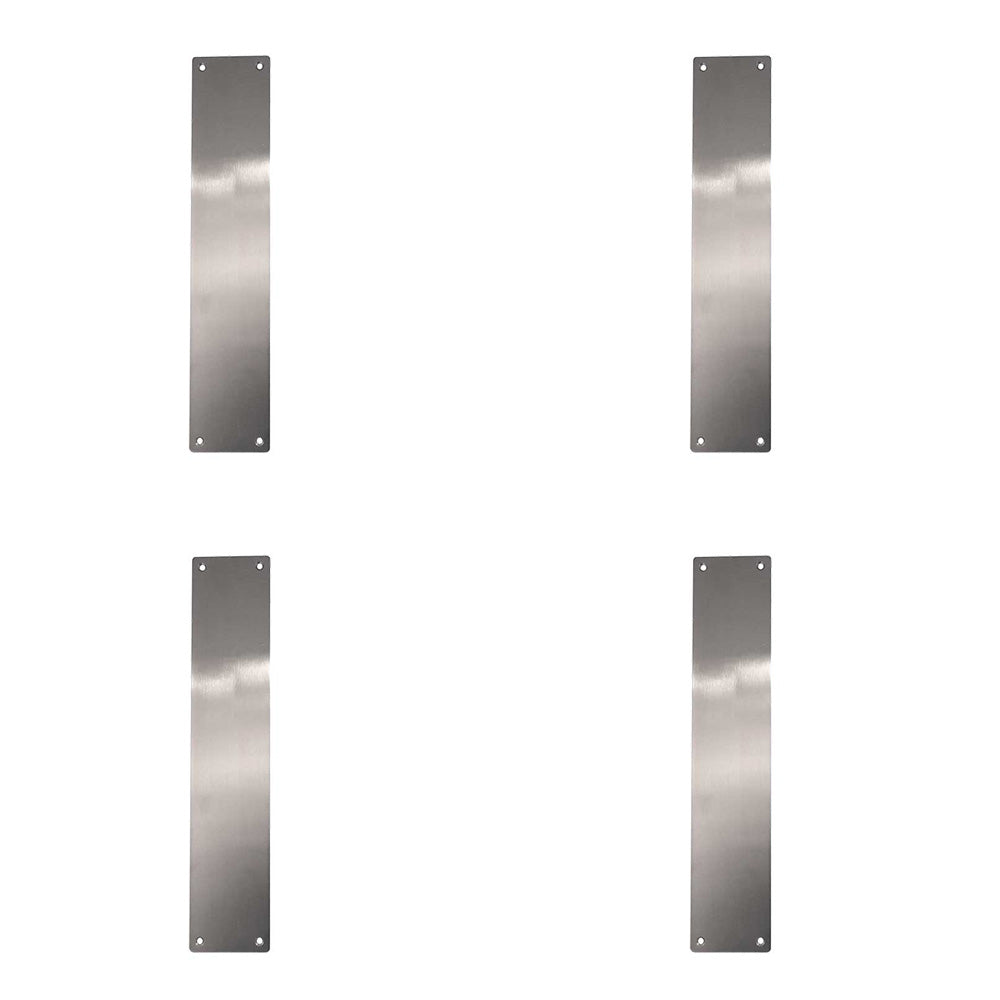 4 PACK High-Quality Satin Stainless Steel Finger Plates 350x75mm for Durable Protection - Door Protector Plate