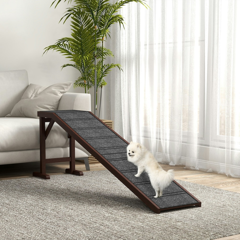 image 1 of PawHut Pet Ramp for Dogs Cats W/ Non-Slip Carpet for Bed Sofa, 188x40.5x63.5cm