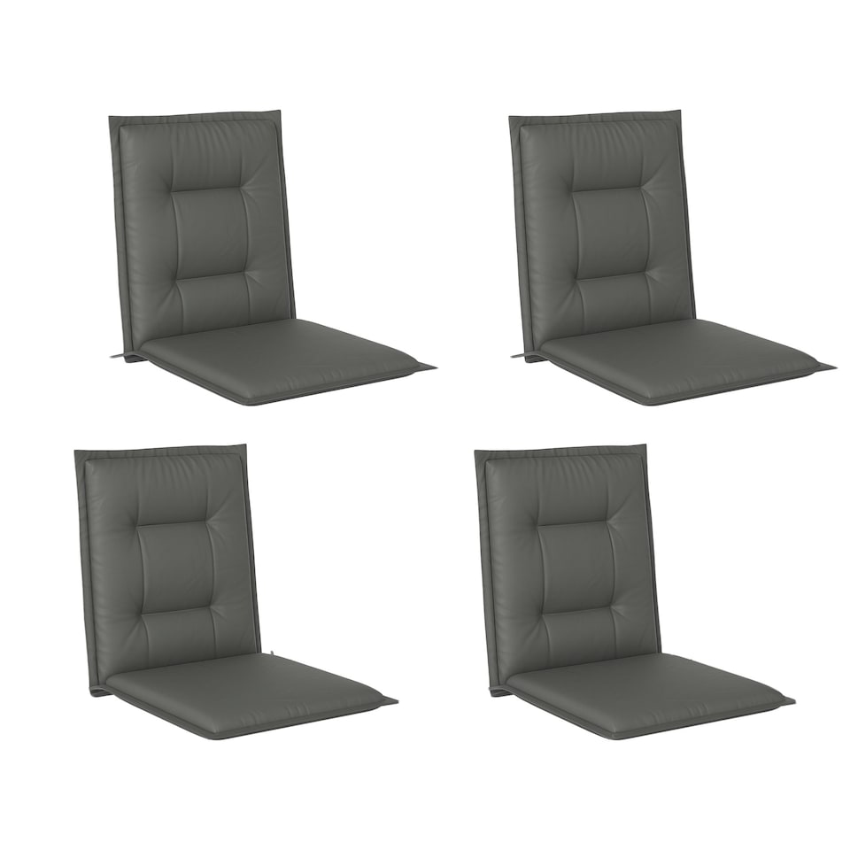 image 1 of Outsunny Set of 4 Garden Chair Cushions, Outdoor Seat Pads 