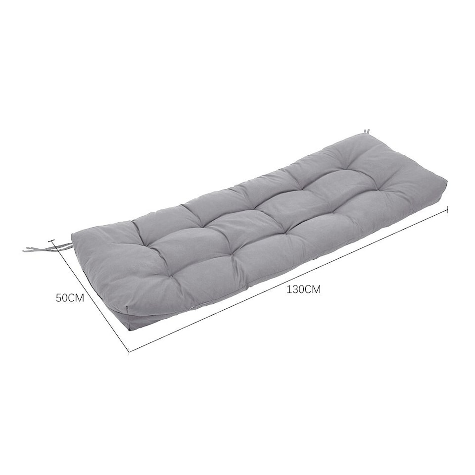 image 1 of Living and Home Patio Bench Seating Cushion, 130x50cm, Light Grey