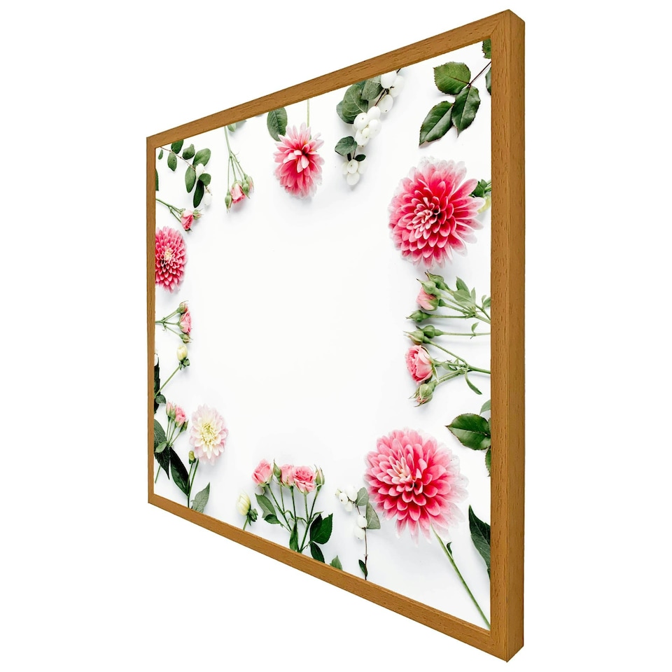 image 1 of Scattered flowers (Picture Frame) Brown | Oak | M