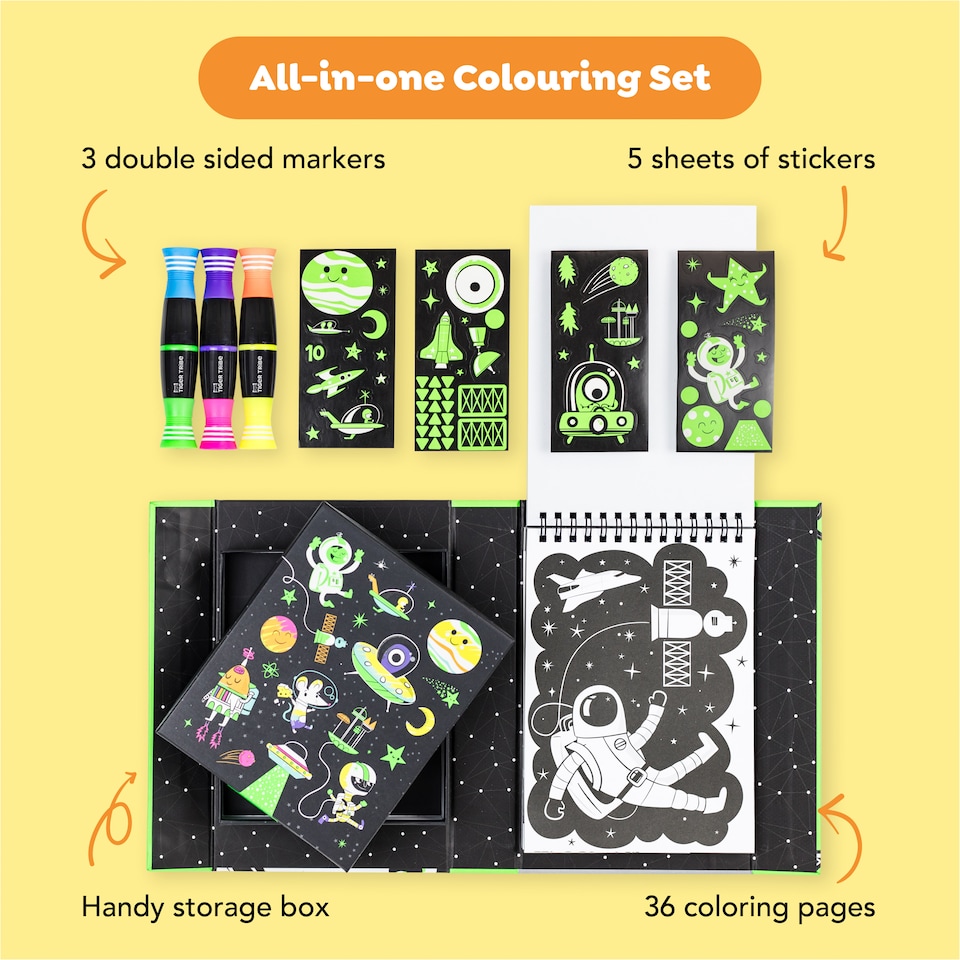 image 1 of Neon Colouring Set - Outer Space